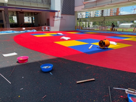 PLAYGROUND FLOORING IN PROCESS